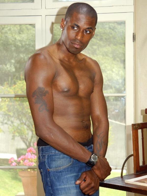 13P Gay black guy showing off his hot body and big cock