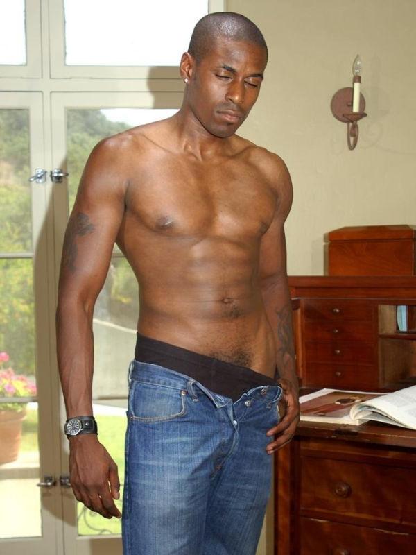 13P Gay black guy showing off his hot body and big cock
