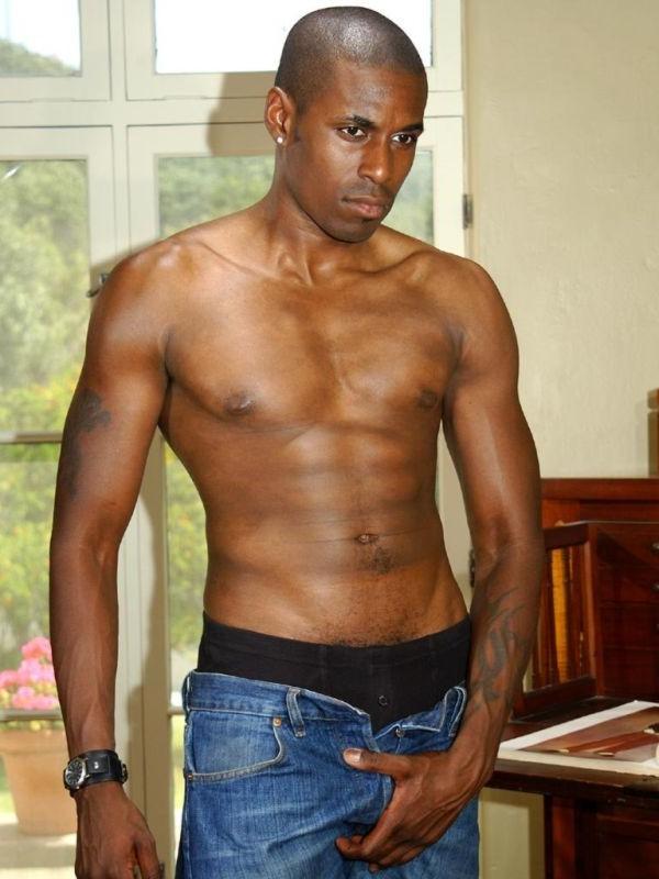 13P Gay black guy showing off his hot body and big cock