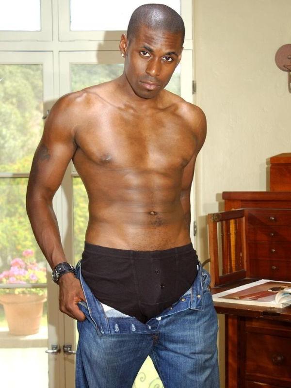 13P Gay black guy showing off his hot body and big cock