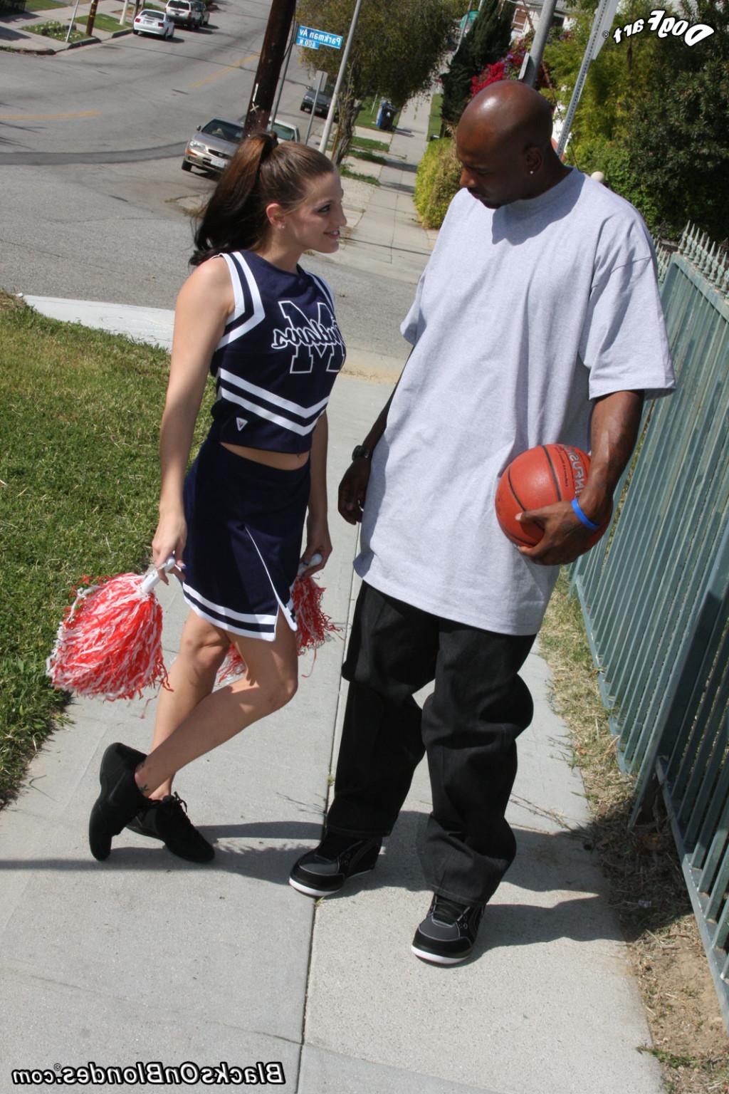 15P He talks her into shedding the cheerleader duds, and letting that throbbing blac