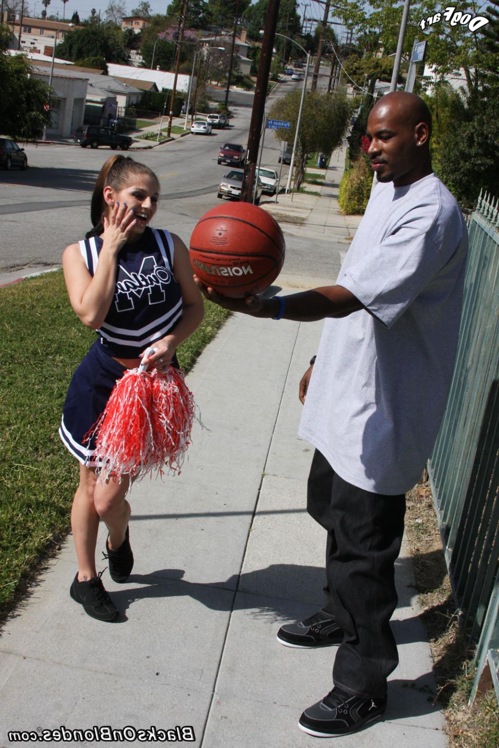 15P He talks her into shedding the cheerleader duds, and letting that throbbing blac