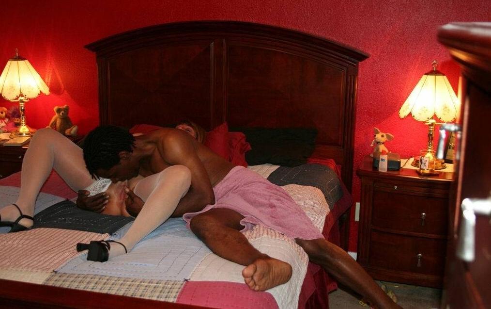 15P Blonde milf sucks and swallows huge black dick