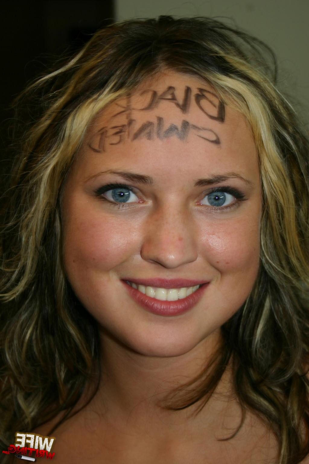 15P Blond teen branded sucks dick interracial facial
