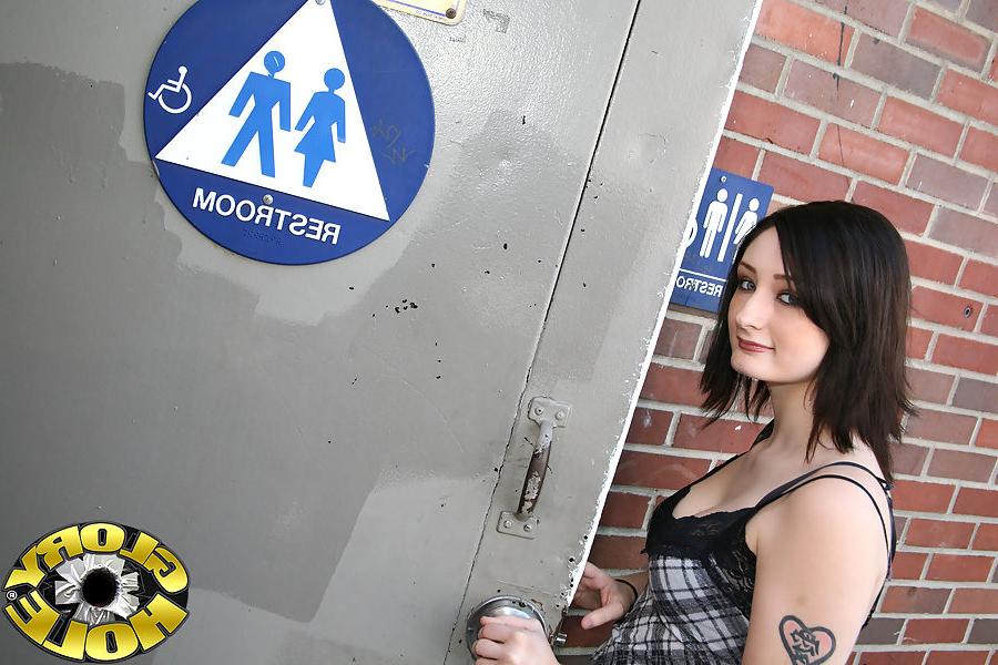 18P brunette teen sucking her first big black cock at a gloryhole