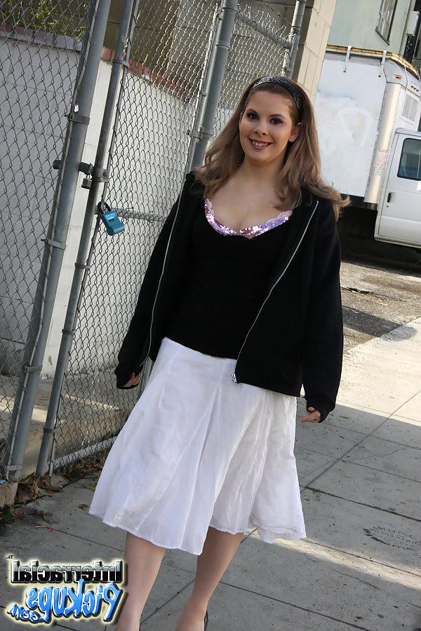 18P huge cocked black picking up pretty brunette teen Kinzy Jo