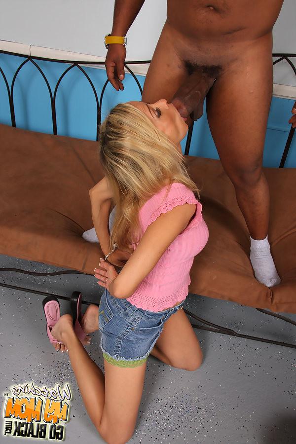 18P hot blonde milf gets laid by a black guy to save her son