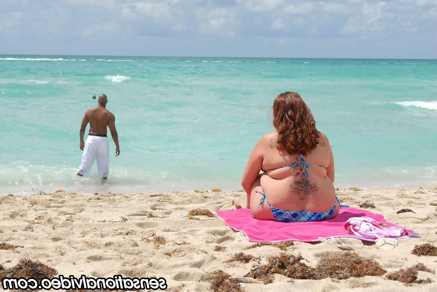 15P BBW in bikini fucked by big black cock in interracial sex action