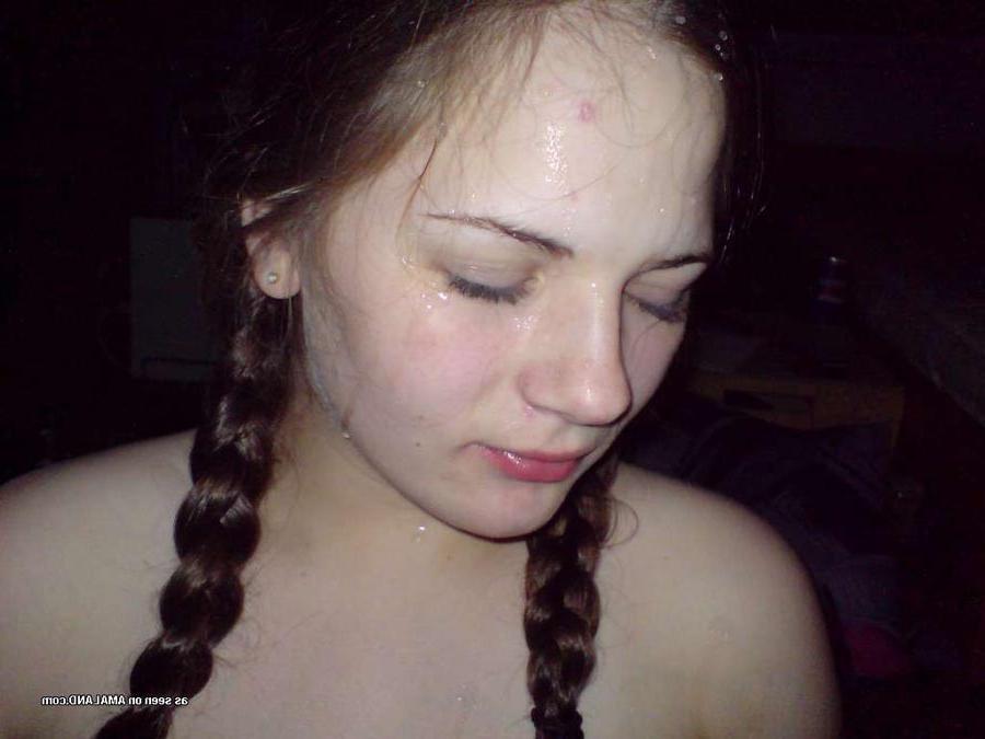 15P Chubby sweetie gets her face jizzed on