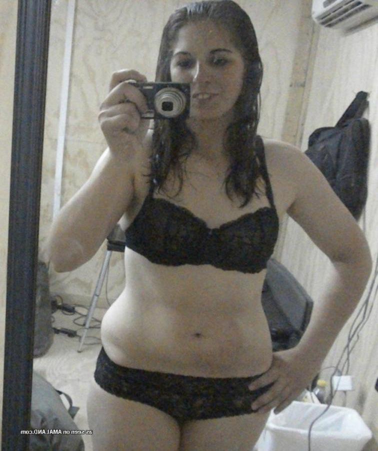 10P Chubby brunette GF gets naked while selfshooting