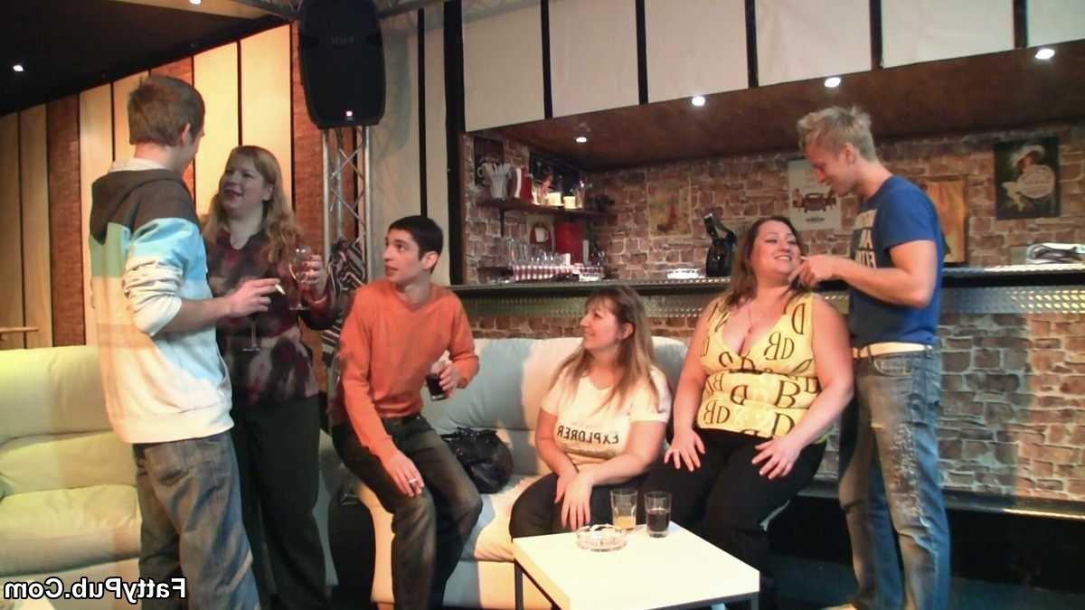 12P Young slender guys strip the fat chicks naked and play with their amazing bodies