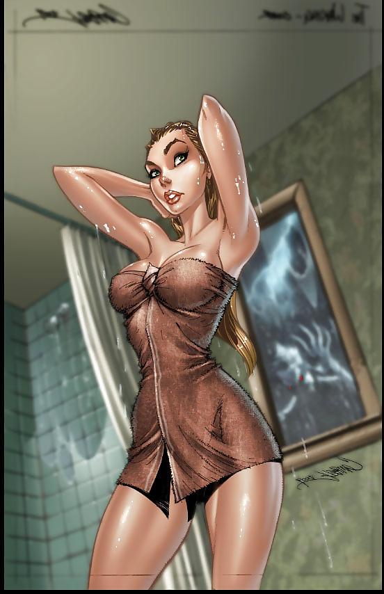 16P Sexy Cartoon Art by J. Scott Campbell 