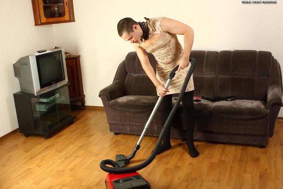 16P Leashed slave gets sissified and made to lick his mistress's feet and shoes