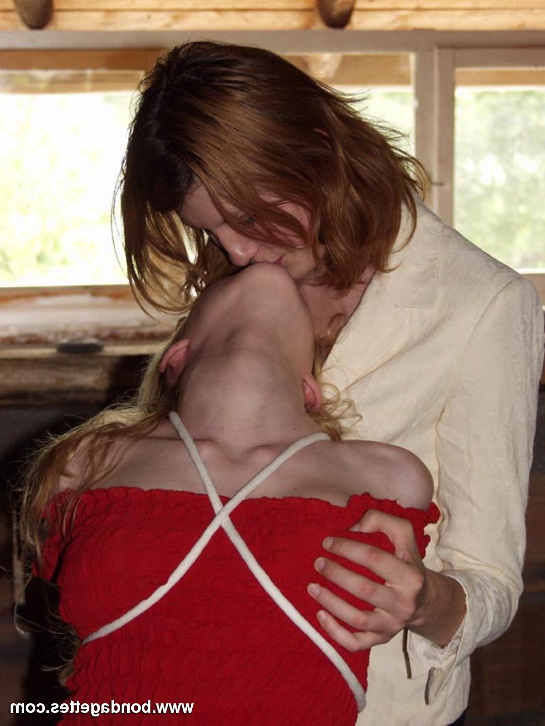 16P Amateur blonde subbie is tied up and nipple clamped by her Mast