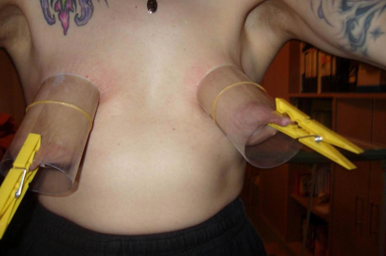 15P Real huge nipples gets pierced and bounded