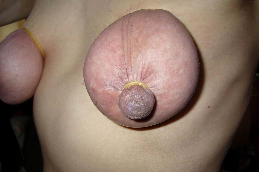 15P Real huge nipples gets pierced and bounded