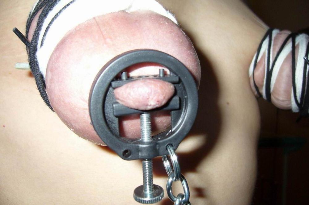 15P Real huge nipples gets pierced and bounded