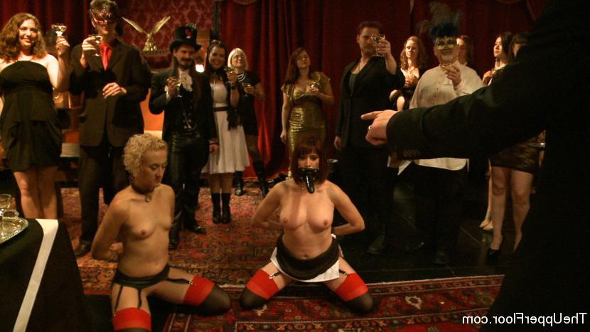 15P Odile is made to wear a dildo gag, and the guests play!