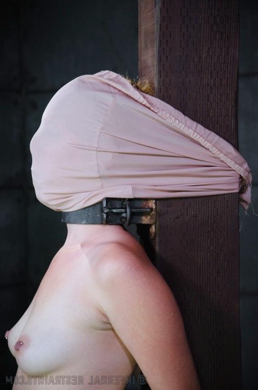16P Kay Kardia blonde is locked down in metal her pussy spread and naked body expose