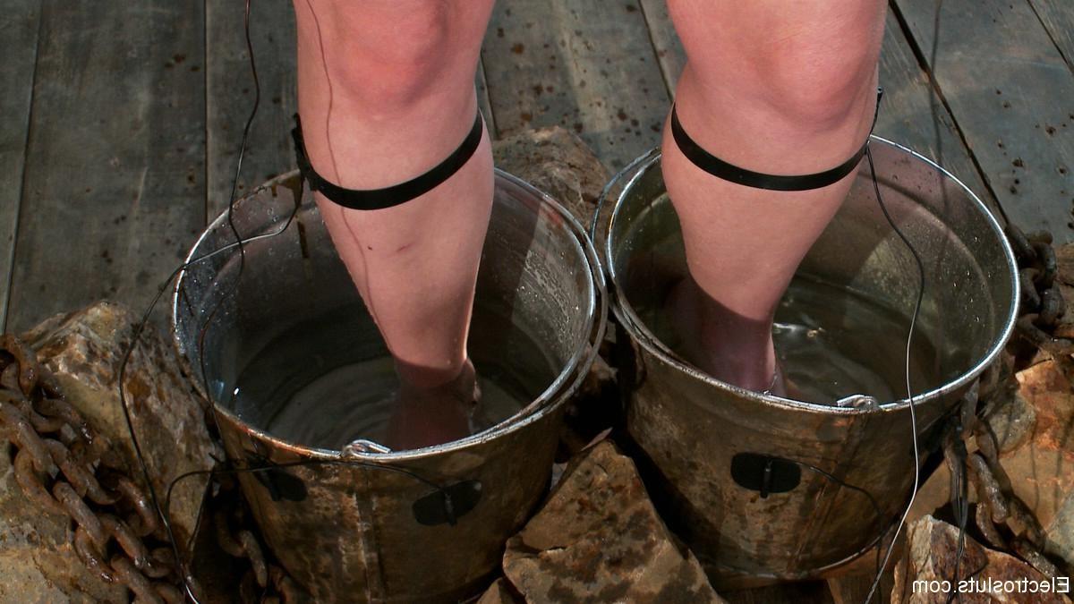 24P Slave girl gets tied up and tortured with electricity by lezdom