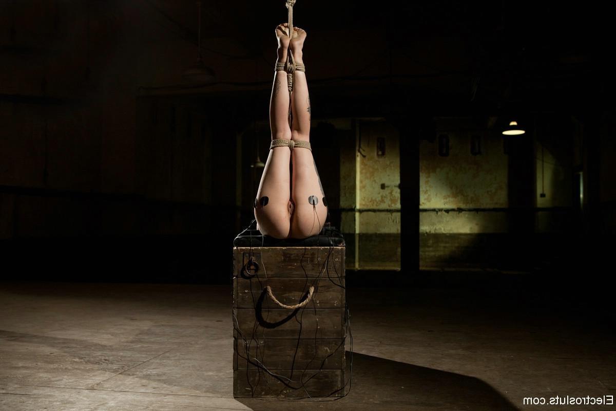 24P Tattooed babe is tied and fucked with electro strapon by lezdom
