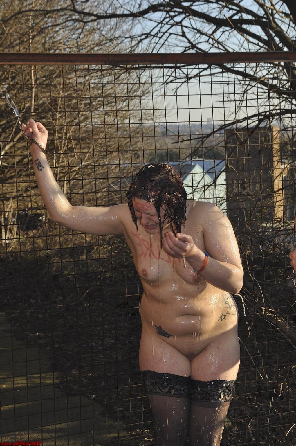 16P Bizarre outdoor humiliation and public punishment of english slaveslut Isabel De