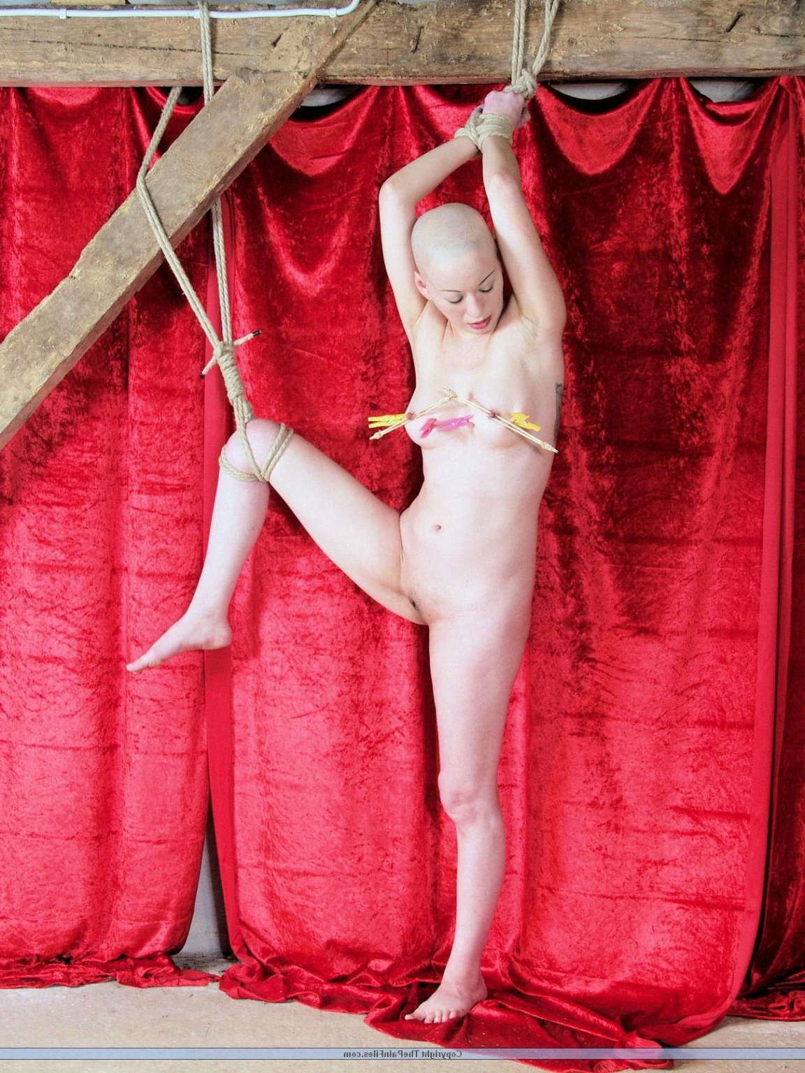 16P Bald chinese nipple torture and extreme oriental punishment of kinky fetish slav