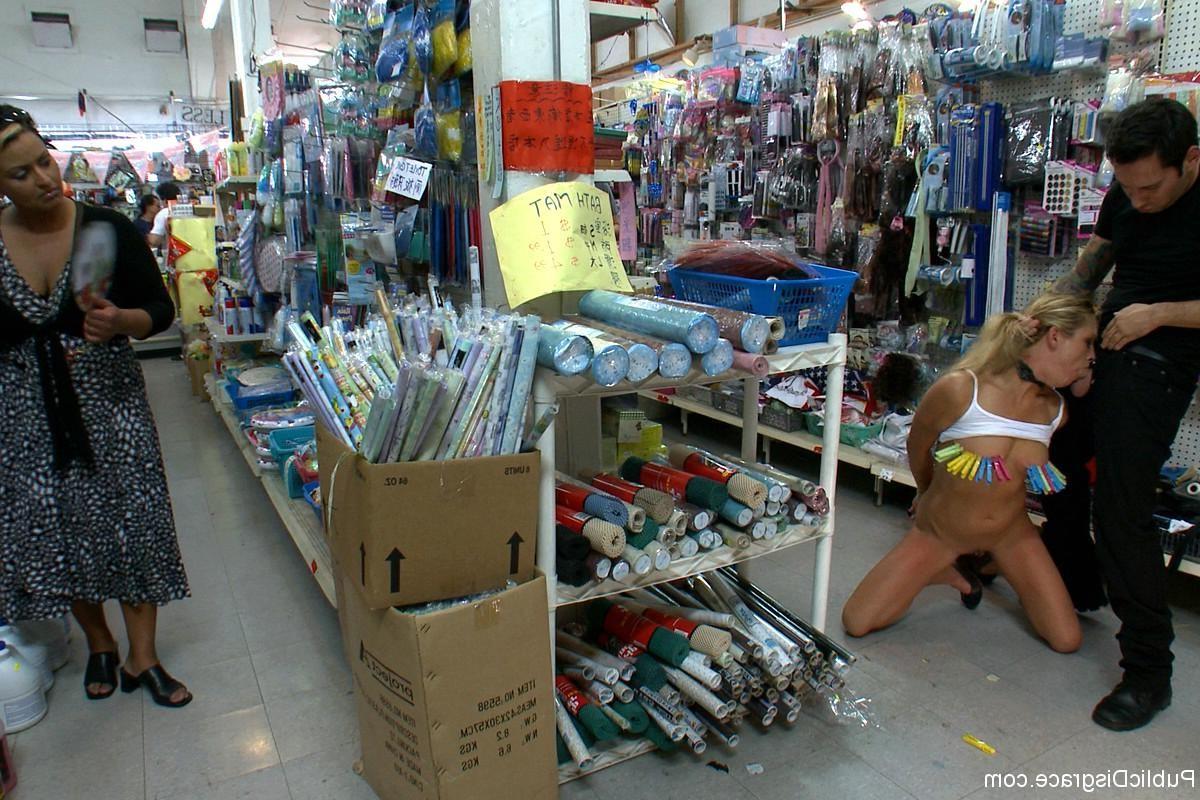 24P Hot blond Milf gets humiliated and fucked in public 99cent store