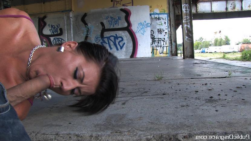 12P Czech model sucks cock and gets fucked in public
