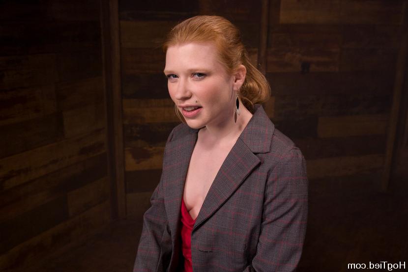 15P Hot redhead suspended  made to cum