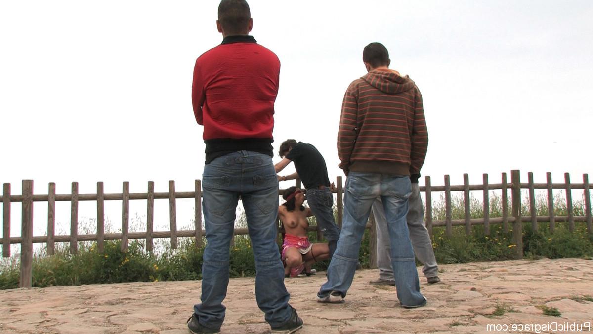 24P Babe gets disgraced, dominated, bounded and fucked in public for everyone to tou