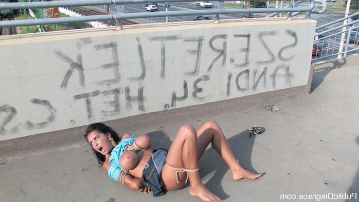 15P Black Yasmin sucks cock and gets tit fucked in public