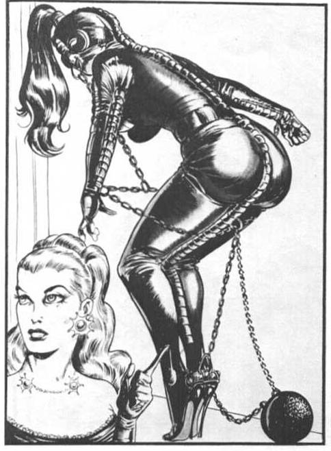 15P vintage leather and chain bdsm artwork