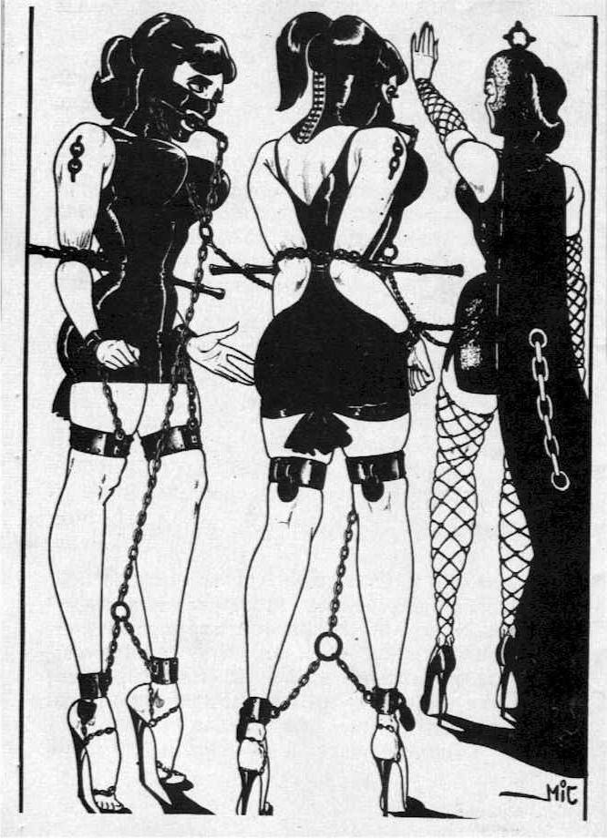 15P manacled female bondage art