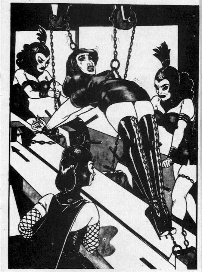 15P manacled female bondage art