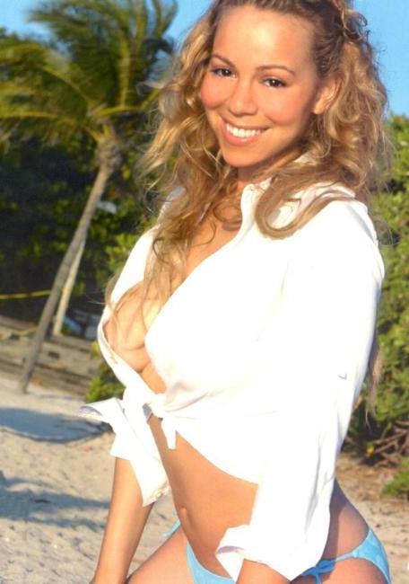 16P Mariah Carey topless at the beach