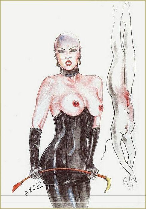 15P bizarre strong women in leather fetish