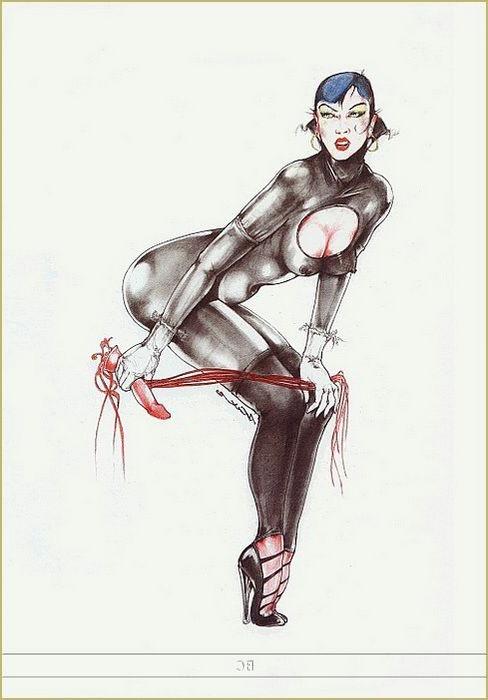 15P bizarre strong women in leather fetish