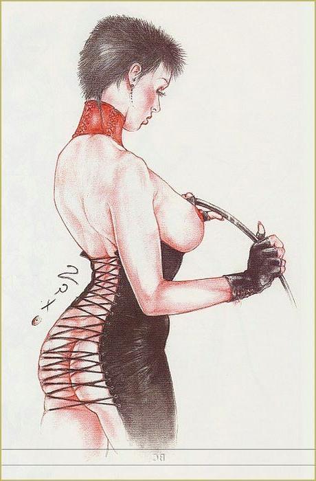 15P bizarre strong women in leather fetish