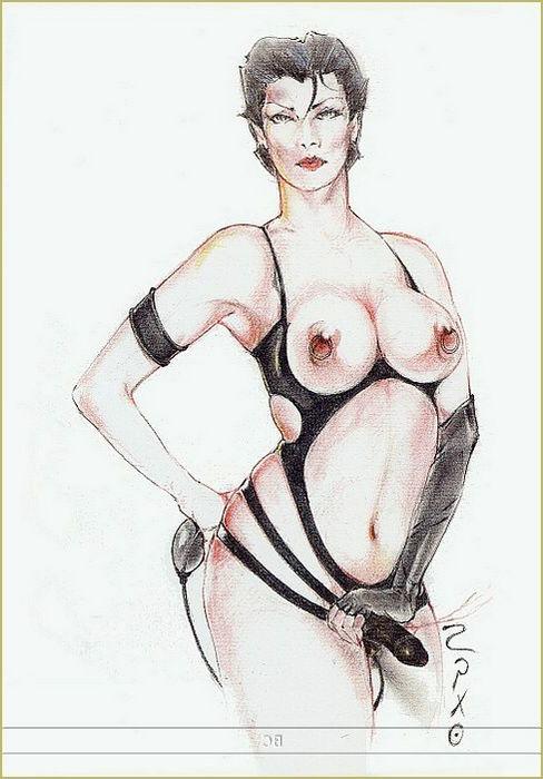 15P bizarre strong women in leather fetish