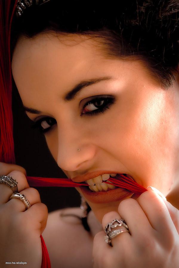 15P beautiful french teen in red lingerie and black stockings