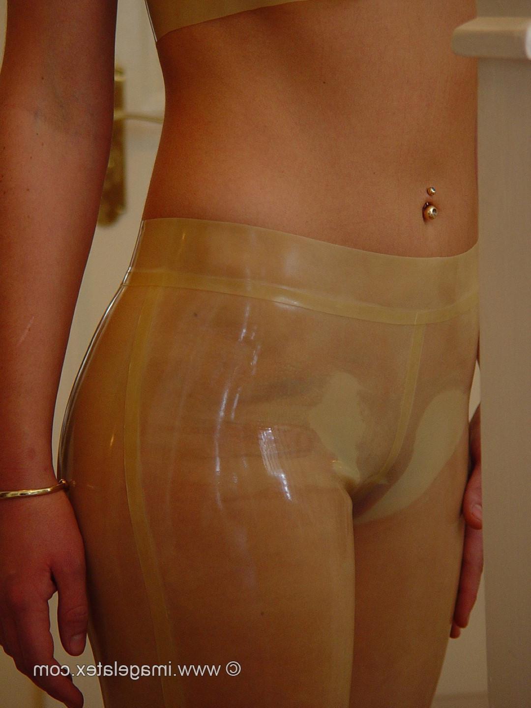16P Sexy seethrough latex on naughty lisa posing in tight plastic ou
