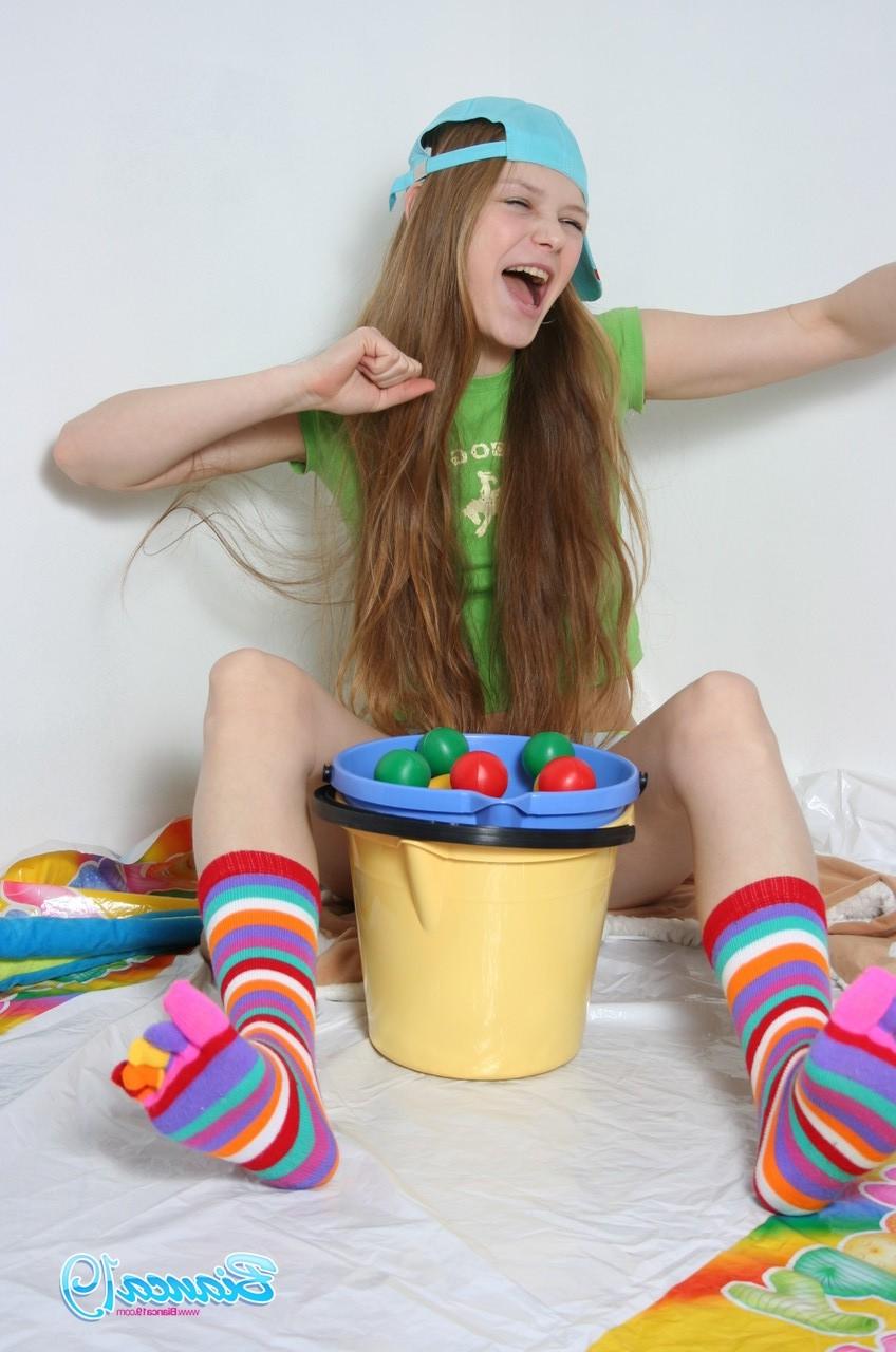 15P Cute nineteen year old teen playing