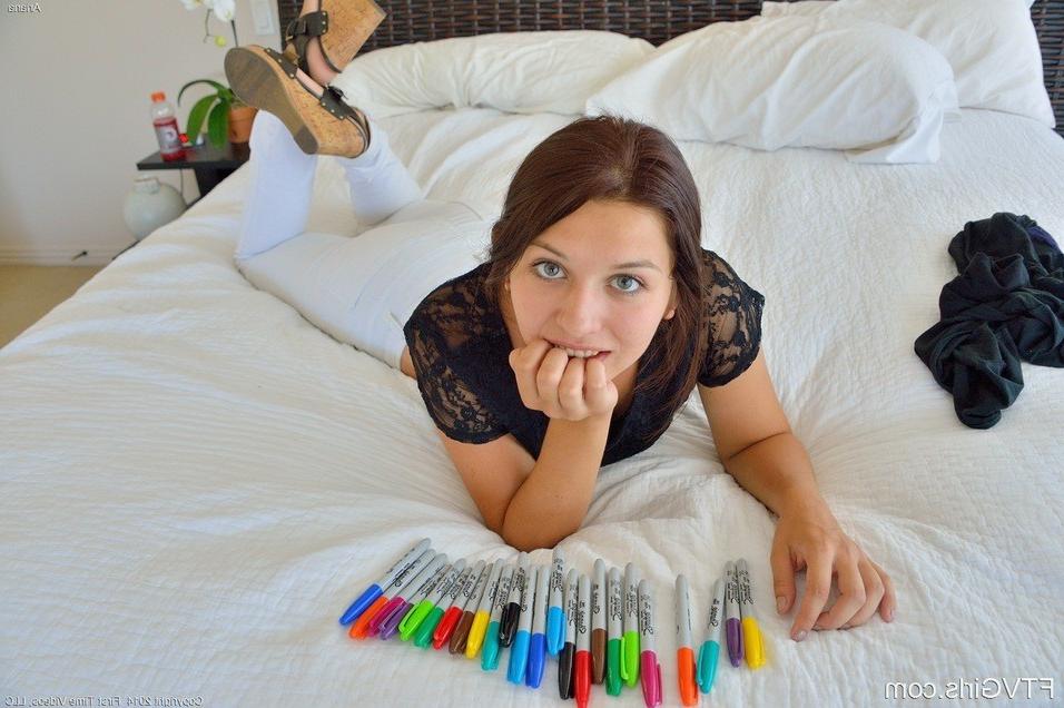 15P Sweet girls Ariana testing her limits with various toys