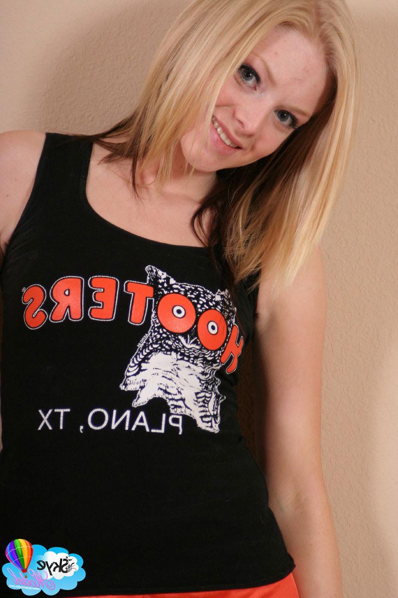 16P Cute teen Skye teases in her tight little hooters outfit