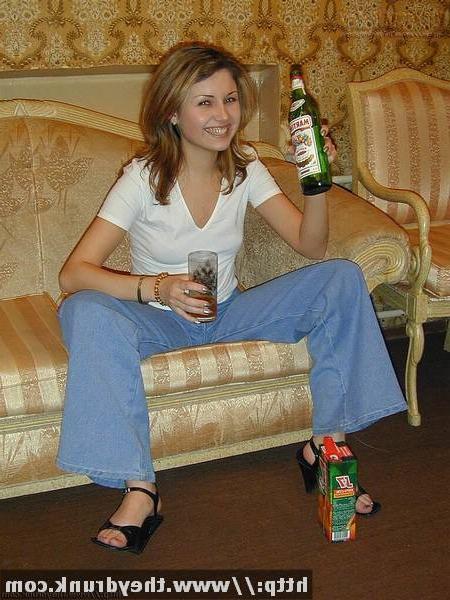 16P Young cute girl gets drunk and caresses tits and pussy
