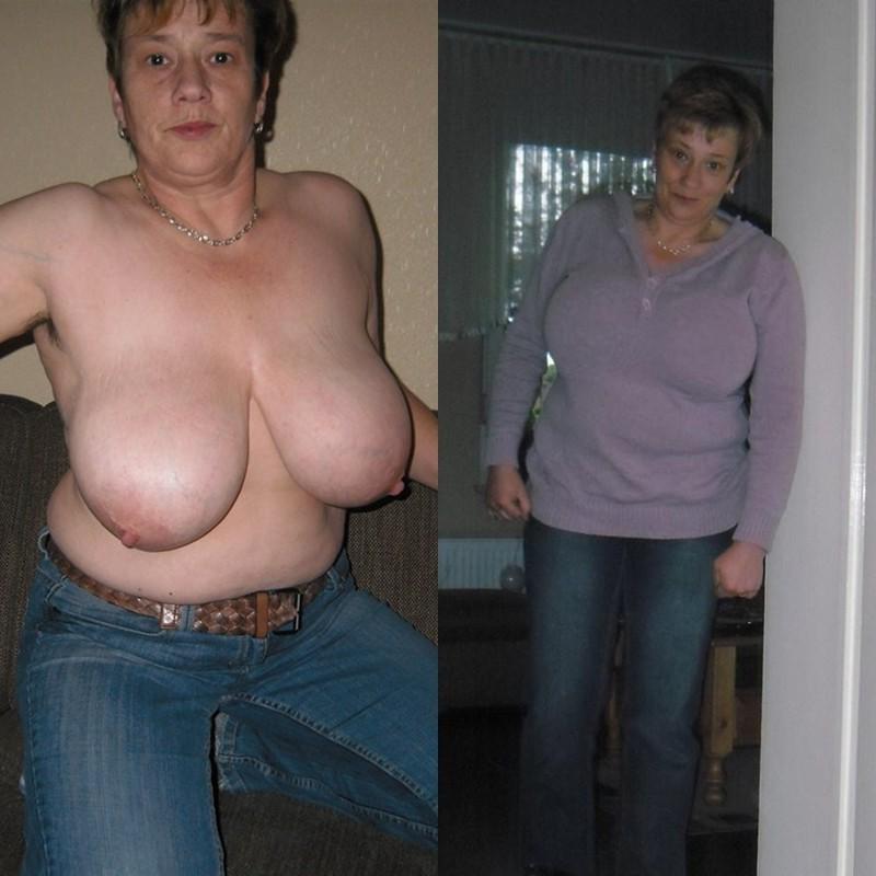 12P mature flashing posing outdoor