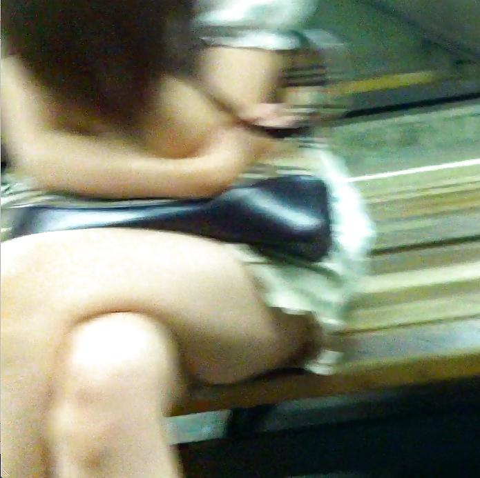 11P Public sexy legs in train and on platform