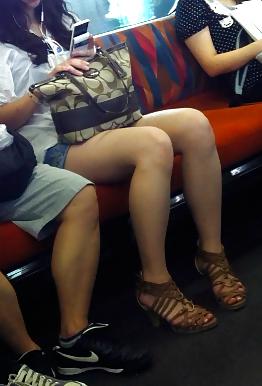 11P Public sexy legs in train and on platform