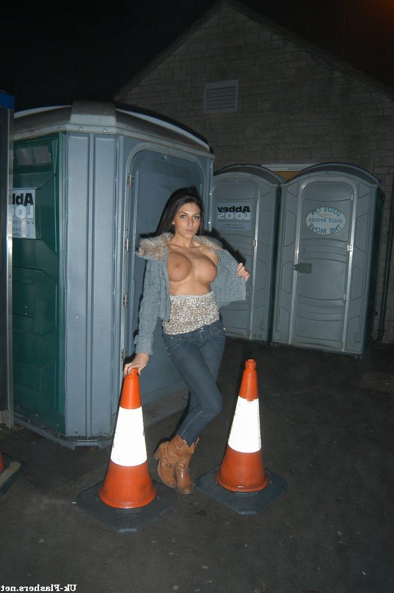 14P Busty flashing pornstar Dolly Delights public nudity and downtown exhibitionism 
